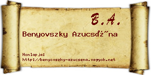 Benyovszky Azucséna névjegykártya